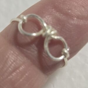 Stainless Steel Silver Open Circle Link Ring - Silver